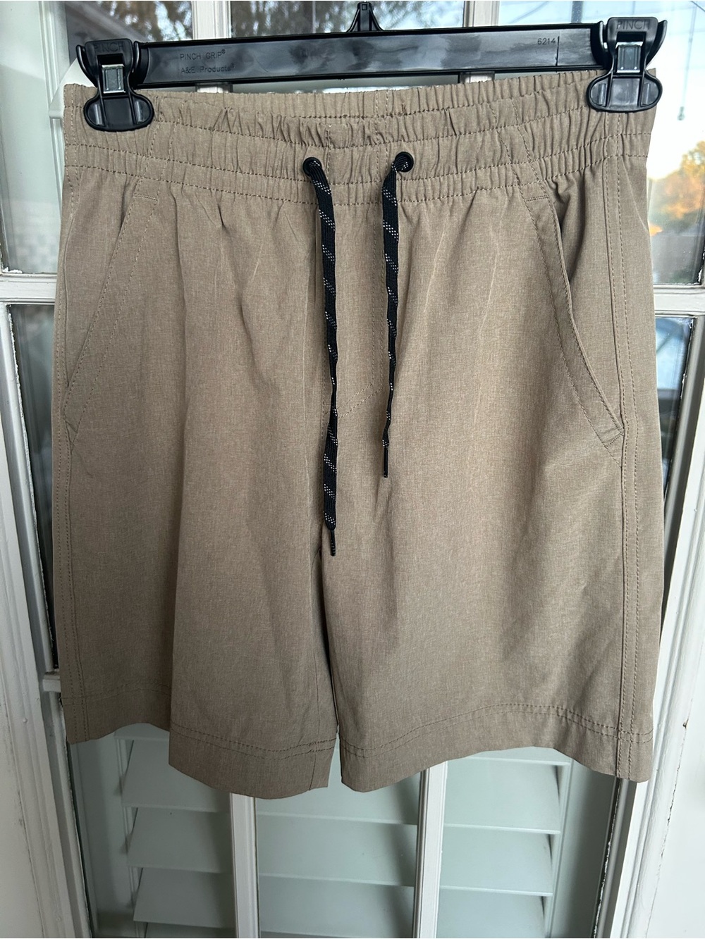 Men's Hybrid Drawstring Shorts in Khaki - Casual Everyday Wear